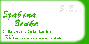 szabina benke business card